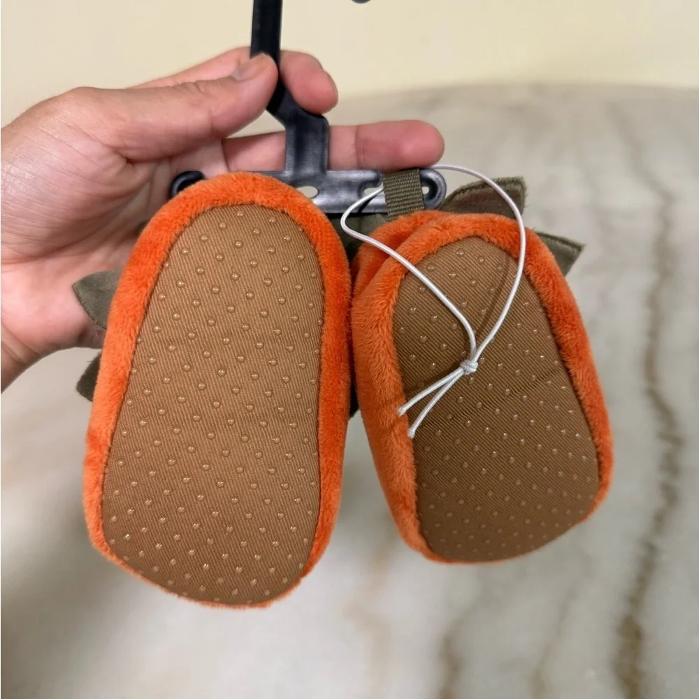 Old Navy Orange Pumpkin Baby Slippers